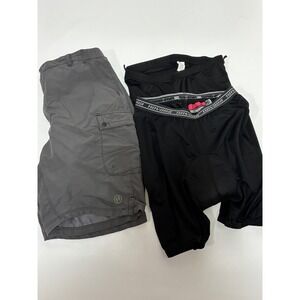 NOVARA Set of‎ 3 Men's Cycling Shorts Padded Liner Black Gray Cargo Style Size L